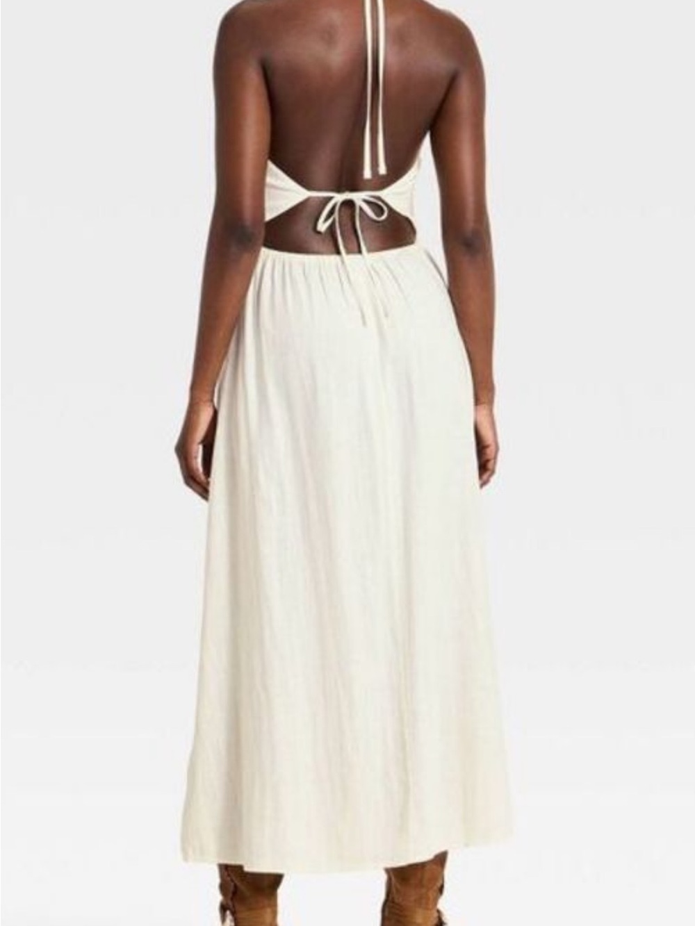 a new day Ivory Crocheted Halter Midi Dress - measurements in photos - Picture 2 of 12